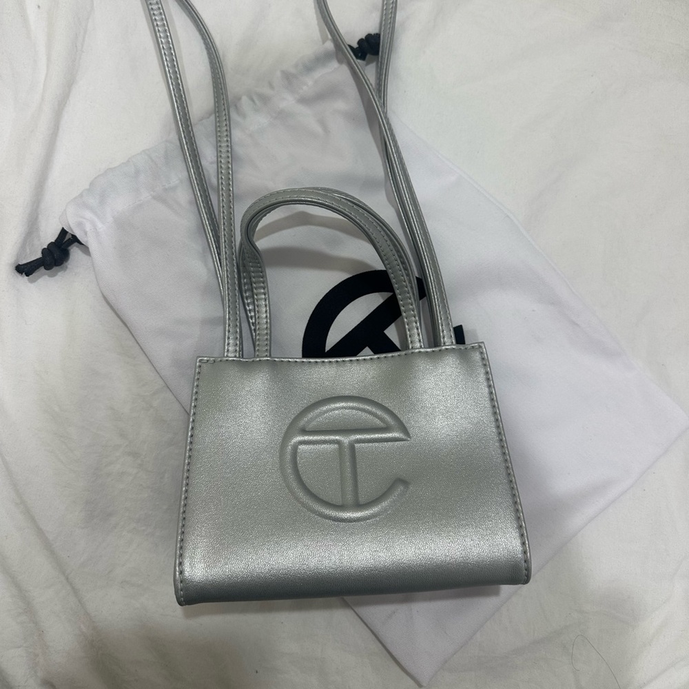 Telfar Shopping Bag in Small Silver